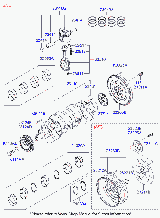 Hyundai 0K55111300 - Crankshaft onlydrive.pro