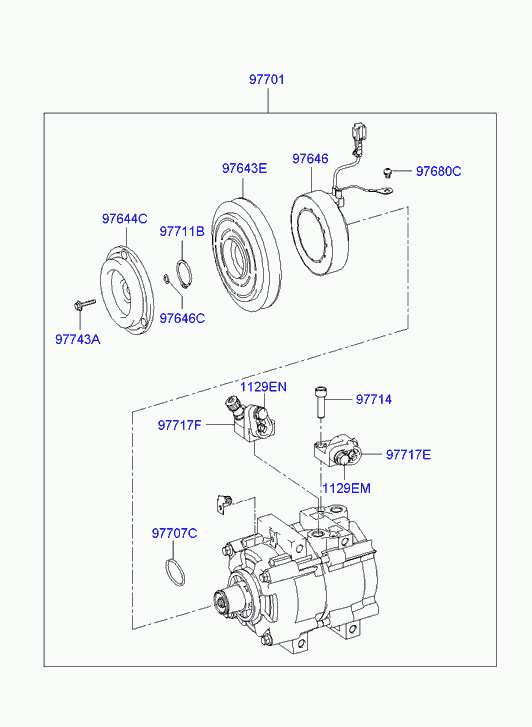 Hyundai 97610-H1021 - Kompresors, Gaisa kond. sistēma onlydrive.pro