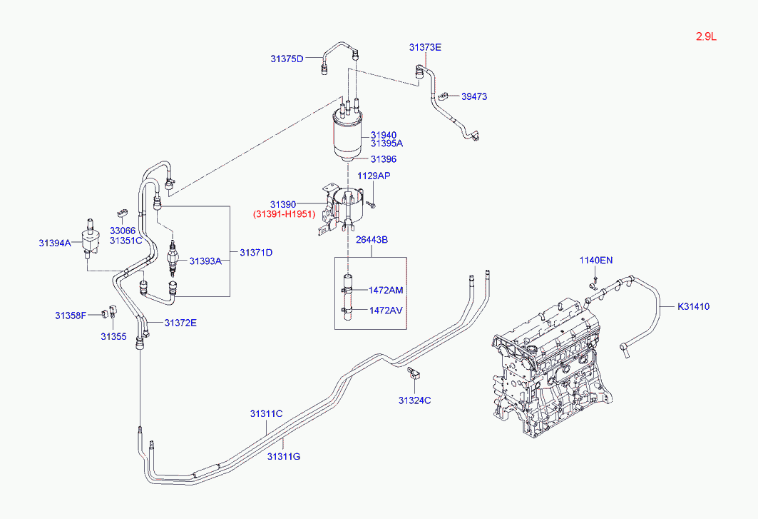 Hyundai 31390H1952 - Fuel filter onlydrive.pro