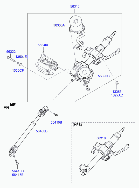 Hyundai 564002W000 - Joint, steering shaft onlydrive.pro