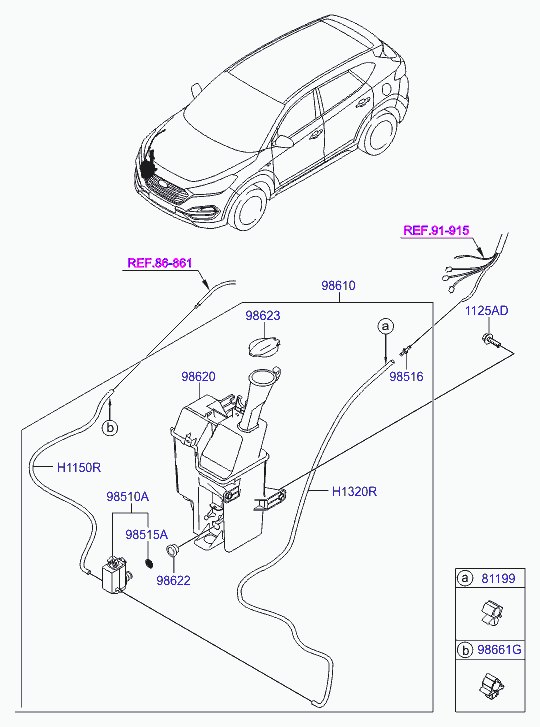 Hyundai 985102J500 - Water Pump, window cleaning onlydrive.pro