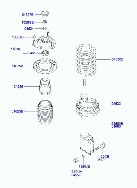 Hyundai 54660-25150 - Shock Absorber onlydrive.pro