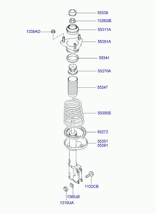 Hyundai 55360-25151 - Rear shock absorber & spring: 1 pcs. onlydrive.pro