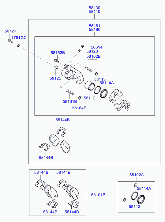 Honda 581011HA10 - Piduriklotsi komplekt,ketaspidur onlydrive.pro