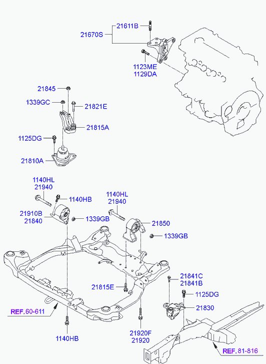 Hyundai 219102H050 - Holder, engine mounting onlydrive.pro