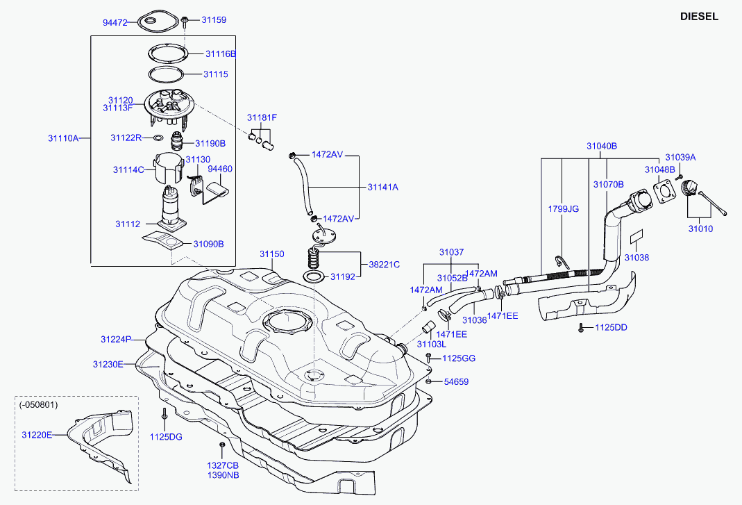 Hyundai 3109017000 - Fuel filter onlydrive.pro