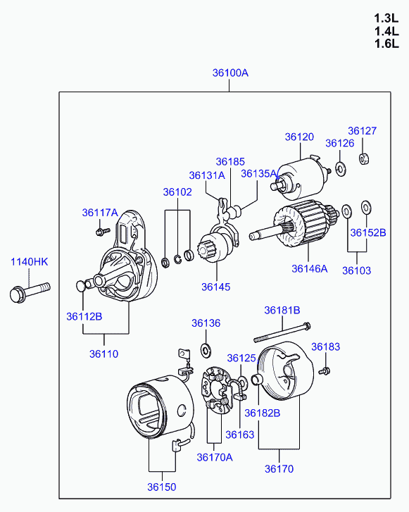 KIA 36100-22800 - Starter onlydrive.pro