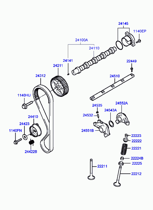 Hyundai 24410-02510 - Tensioner Pulley, timing belt onlydrive.pro