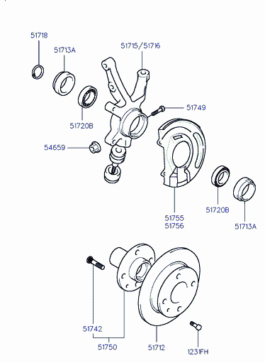 Hyundai 51713-21100 - Riteņa rumbas gultņa komplekts onlydrive.pro