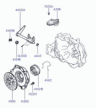 Hyundai 41411-02000 - Kytkimen painelevy onlydrive.pro