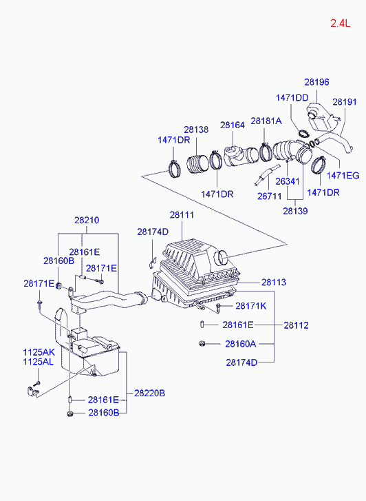 Hyundai 28164-38080 - Air cleaner: 1 pcs. onlydrive.pro