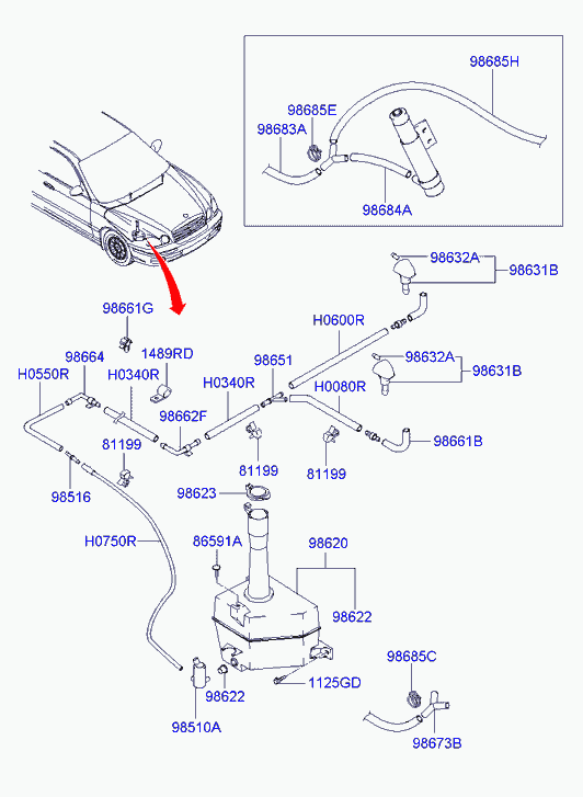 Hyundai 98510-3B000 - Windshield washer: 1 pcs. onlydrive.pro