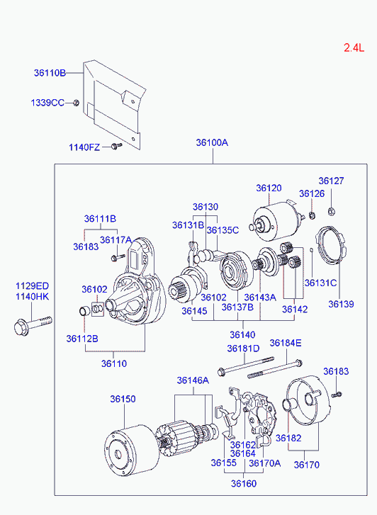 KIA 36100--3805 0 - Starter onlydrive.pro