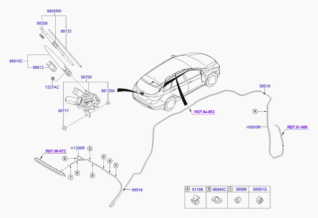 Hyundai 98361-1G000 - Stikla tīrītāja slotiņa onlydrive.pro