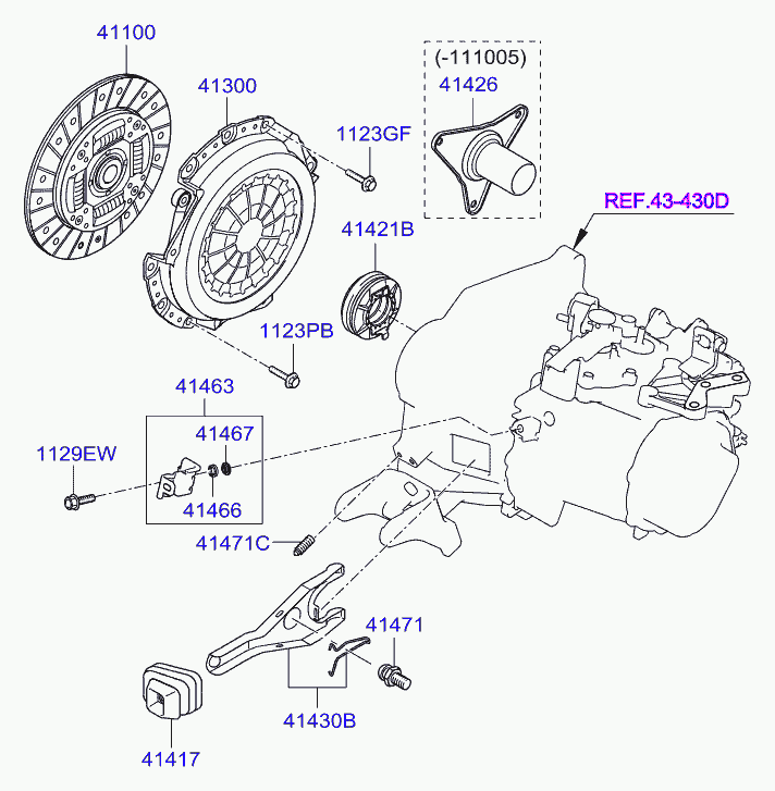 KIA 4143023200 - Release Fork, clutch onlydrive.pro