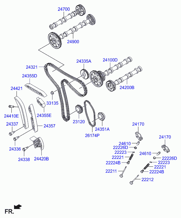 Hyundai 24339-3A000 - Gear, crankshaft onlydrive.pro