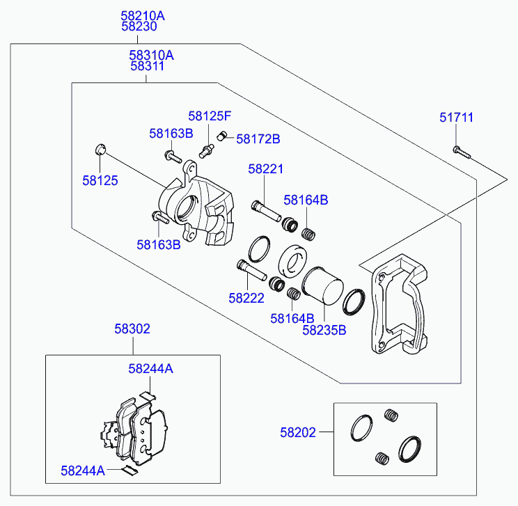 KIA 5824638300 - Accessory Kit for disc brake Pads onlydrive.pro