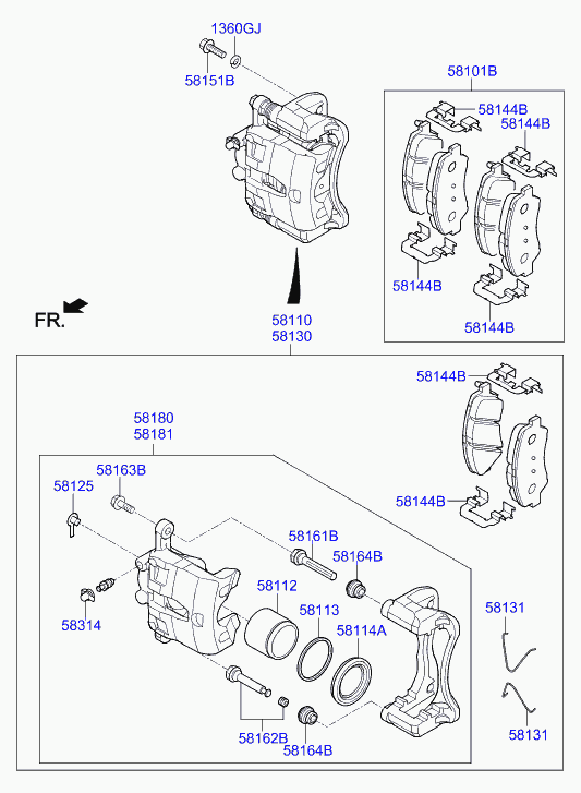 KIA 58101-H5A25 - Тормозные колодки, дисковые, комплект onlydrive.pro