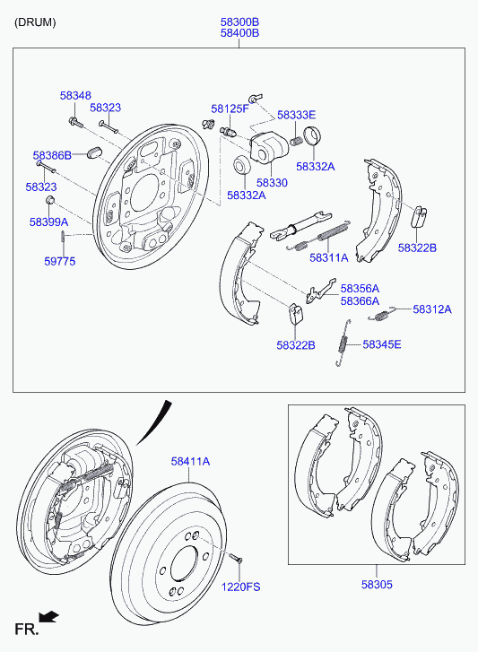 Hyundai 58350H5A20 - Brake Shoe Set onlydrive.pro