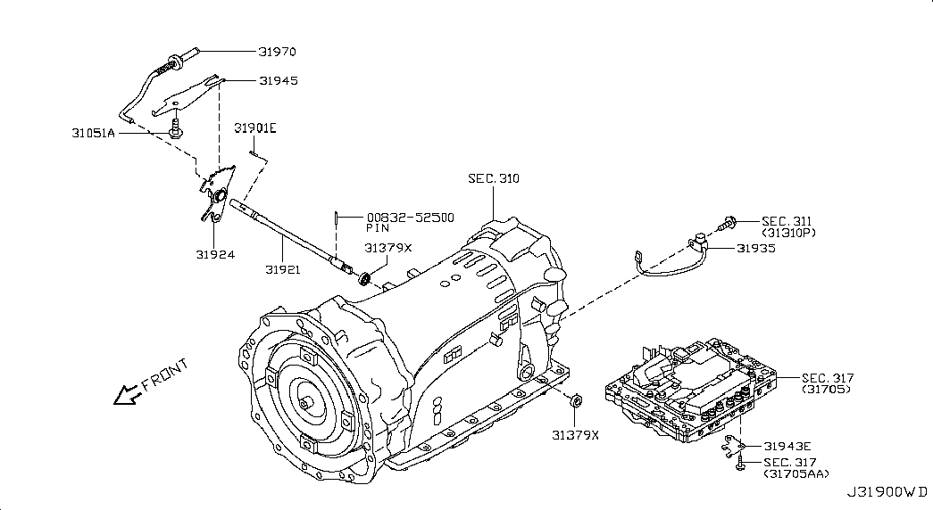 NISSAN 319351XJ0A - RPM Sensor, automatic transmission onlydrive.pro