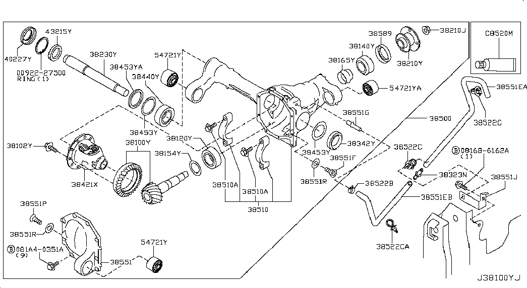 NISSAN 38189AR00A - Уплотняющее кольцо, дифференциал onlydrive.pro