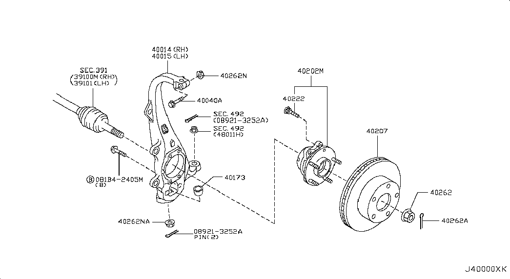 NISSAN 40202-4GE0A - Комплект подшипника, ступицы колеса onlydrive.pro