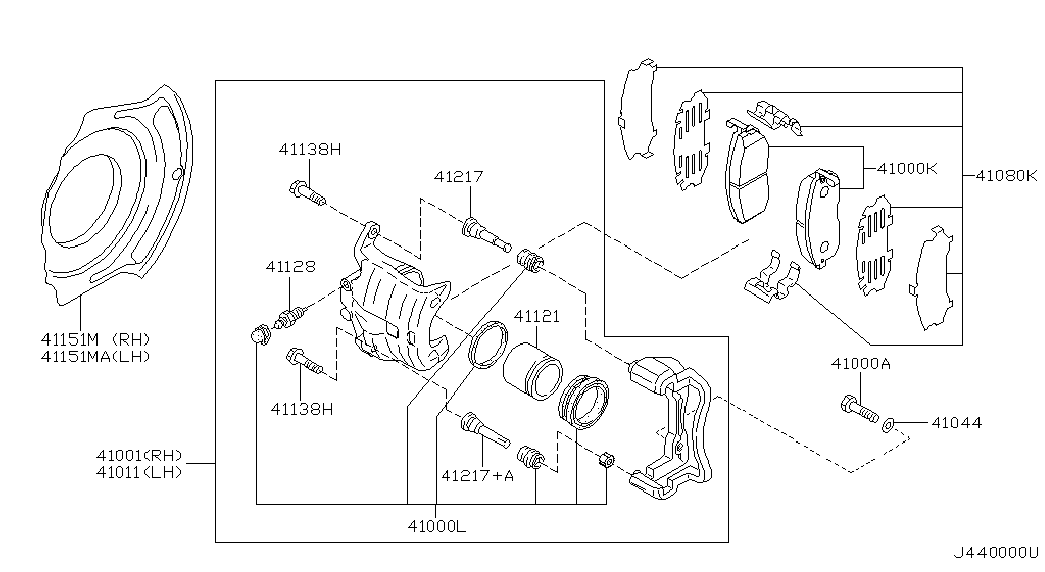 NISSAN 410602Y091 - Stabdžių trinkelių rinkinys, diskinis stabdys onlydrive.pro