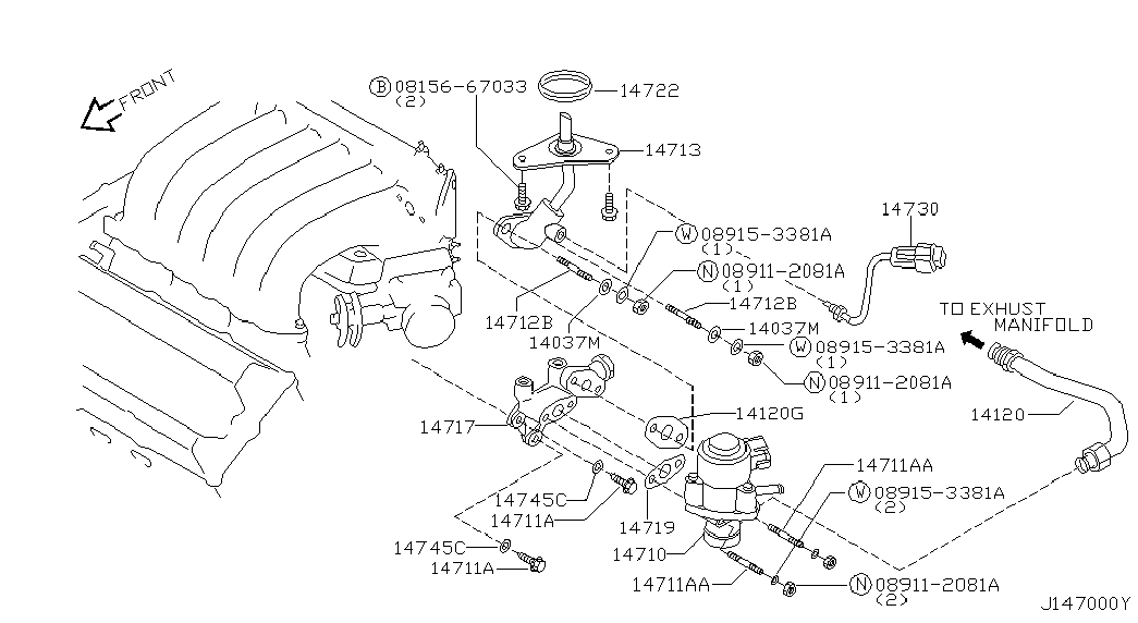 NISSAN 14730 2Y900 - Devējs, Izplūdes gāzu temperatūra onlydrive.pro