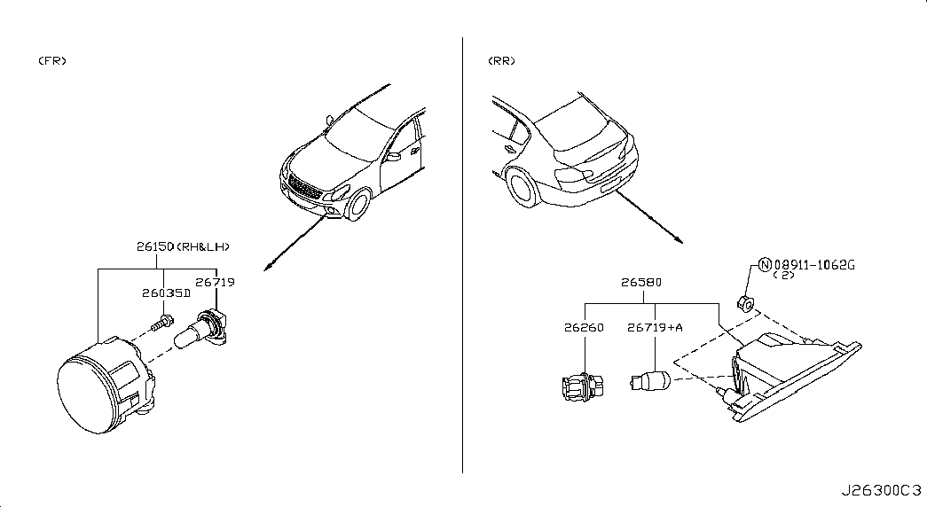 NISSAN B62964A001 - Kvēlspuldze, Miglas lukturis onlydrive.pro