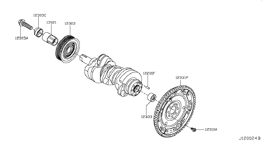 NISSAN 1232200Q0A - Шкив коленчатого вала onlydrive.pro