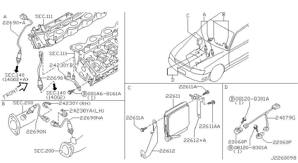 NISSAN 226A1-AR210 - Oxygen, Lambda Sensor onlydrive.pro