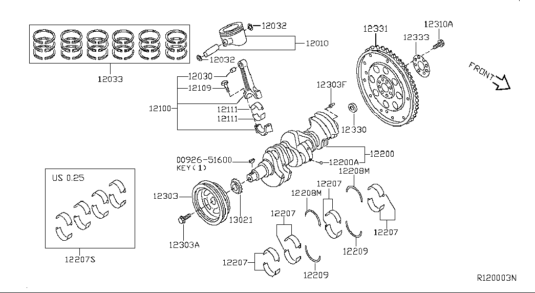 NISSAN 12303-JA11A - Belt Pulley, crankshaft onlydrive.pro