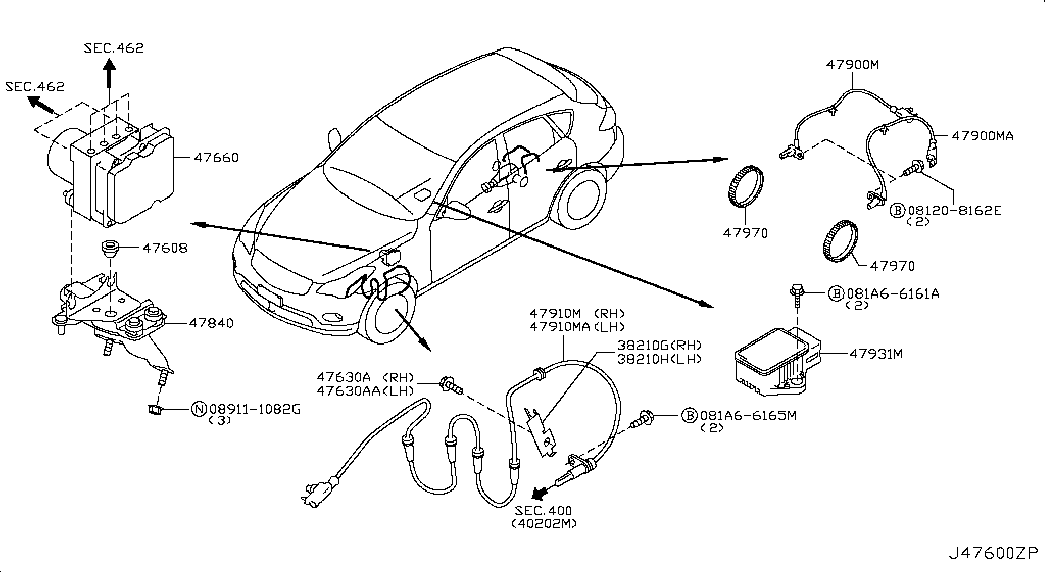 NISSAN 47900-1BB1A - Sensor, wheel speed onlydrive.pro