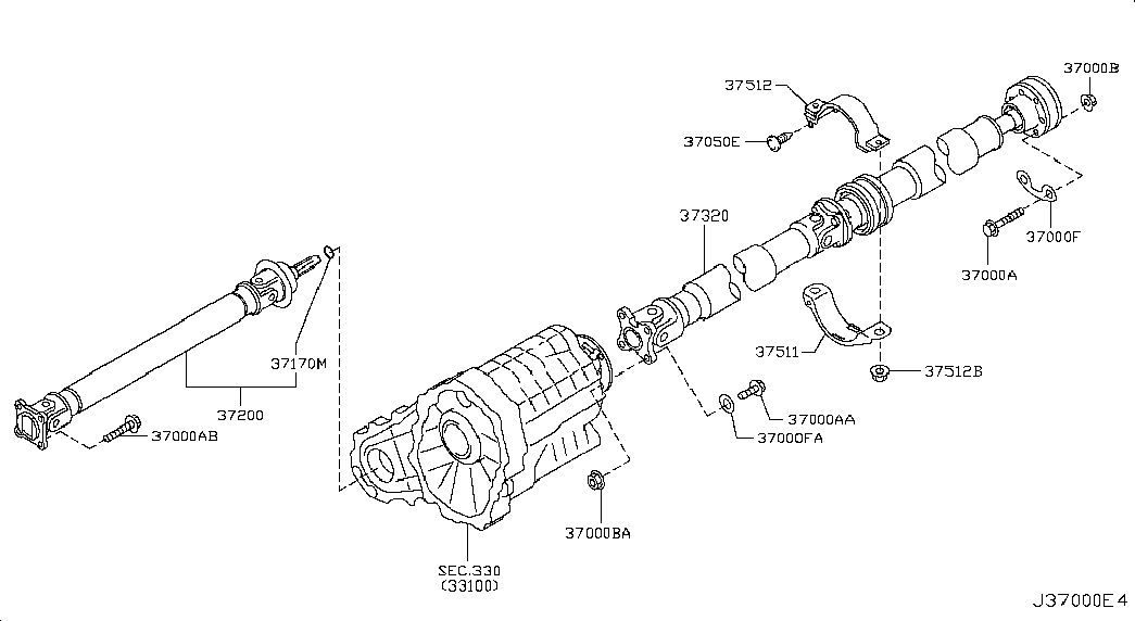 NISSAN 372001CA1A - Flexible disc, propshaft joint onlydrive.pro