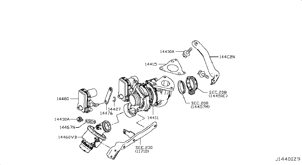 NISSAN 14415-HG00A - Gasket, charger onlydrive.pro