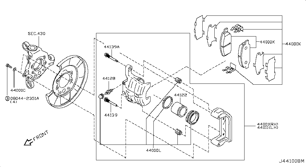 NISSAN 44060 AM485 - Piduriklotsi komplekt,ketaspidur onlydrive.pro