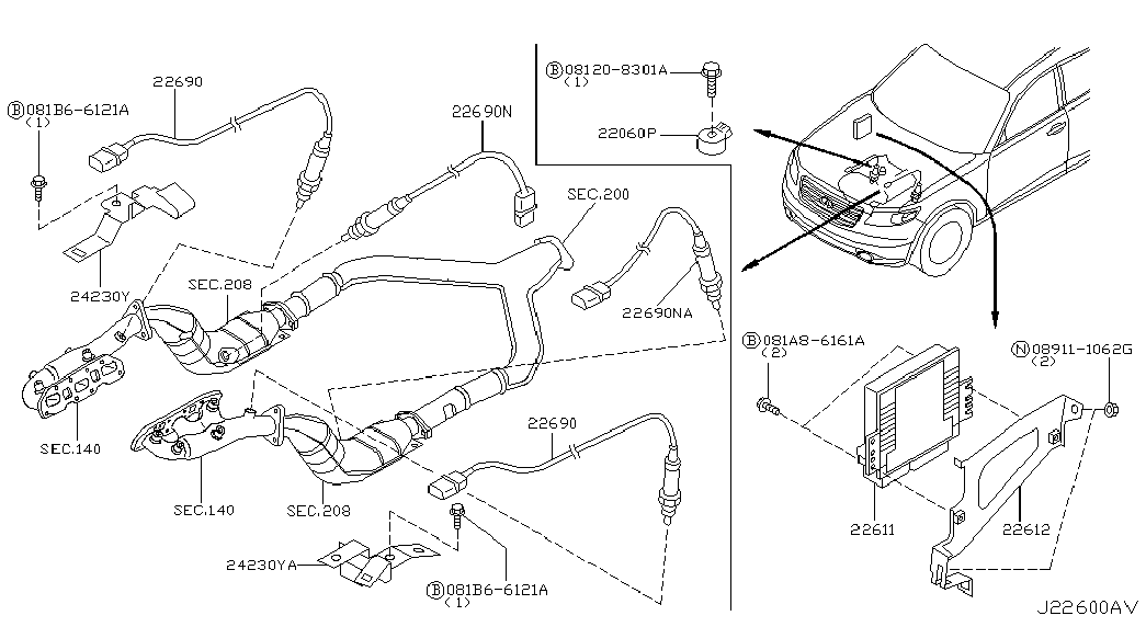 NISSAN 22690AL600 - Oxygen, Lambda Sensor onlydrive.pro