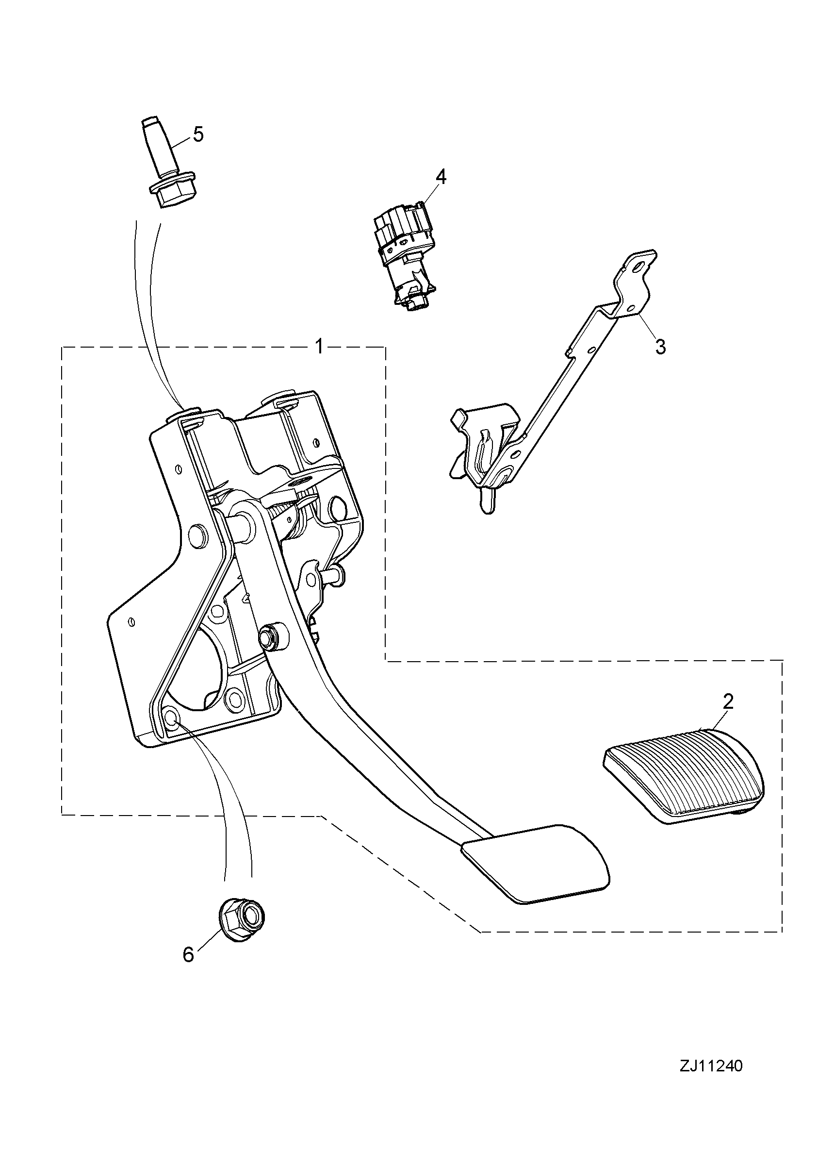 Jaguar C2P1 4525 - Brake pedal housing-automatic: 1 pcs. onlydrive.pro