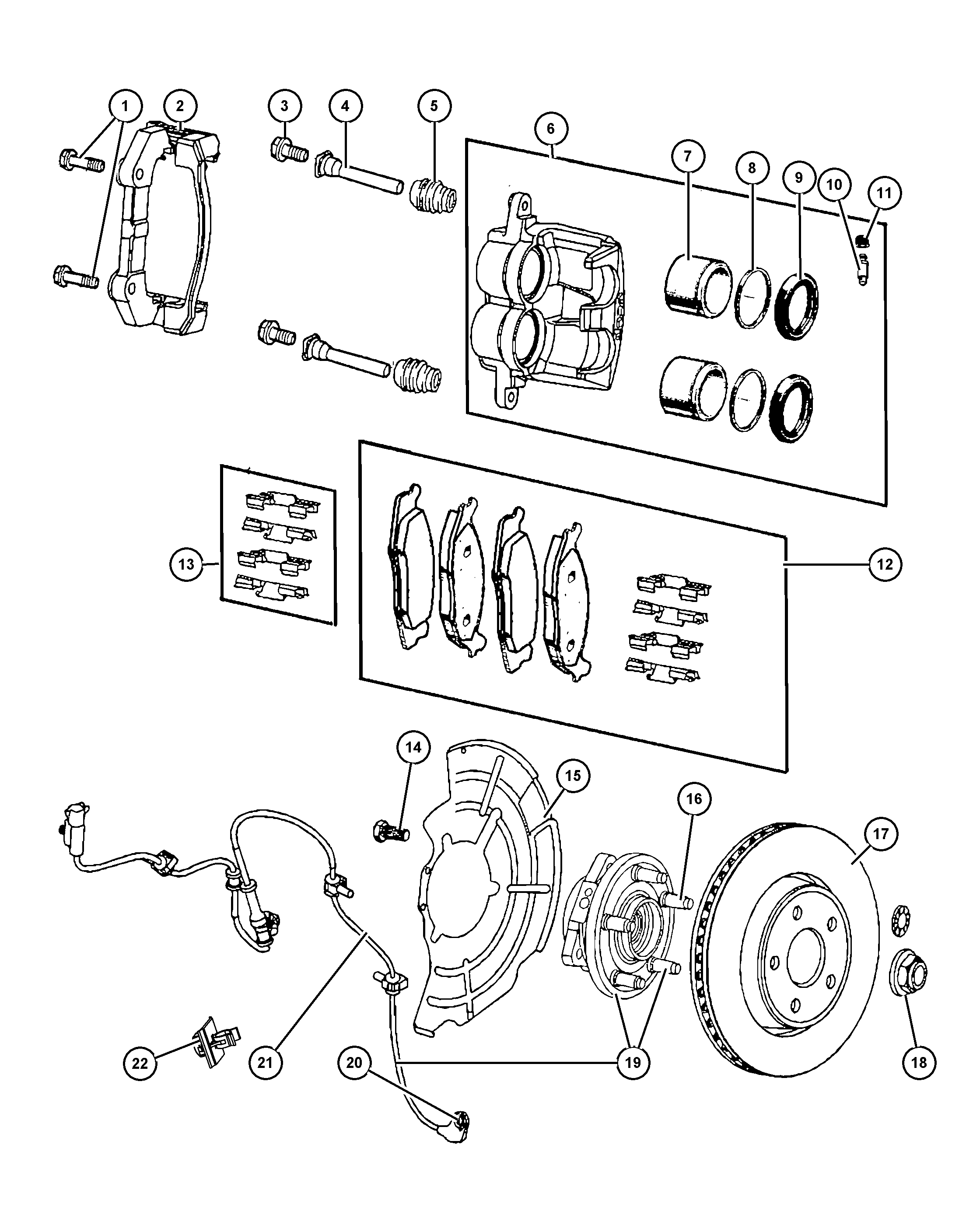 Chrysler 52089 434AE - Brakes,front, 3.7l [ekg],4.7l [eve],3.0l [exl], 5.7l [ezd]: 2 pcs. onlydrive.pro