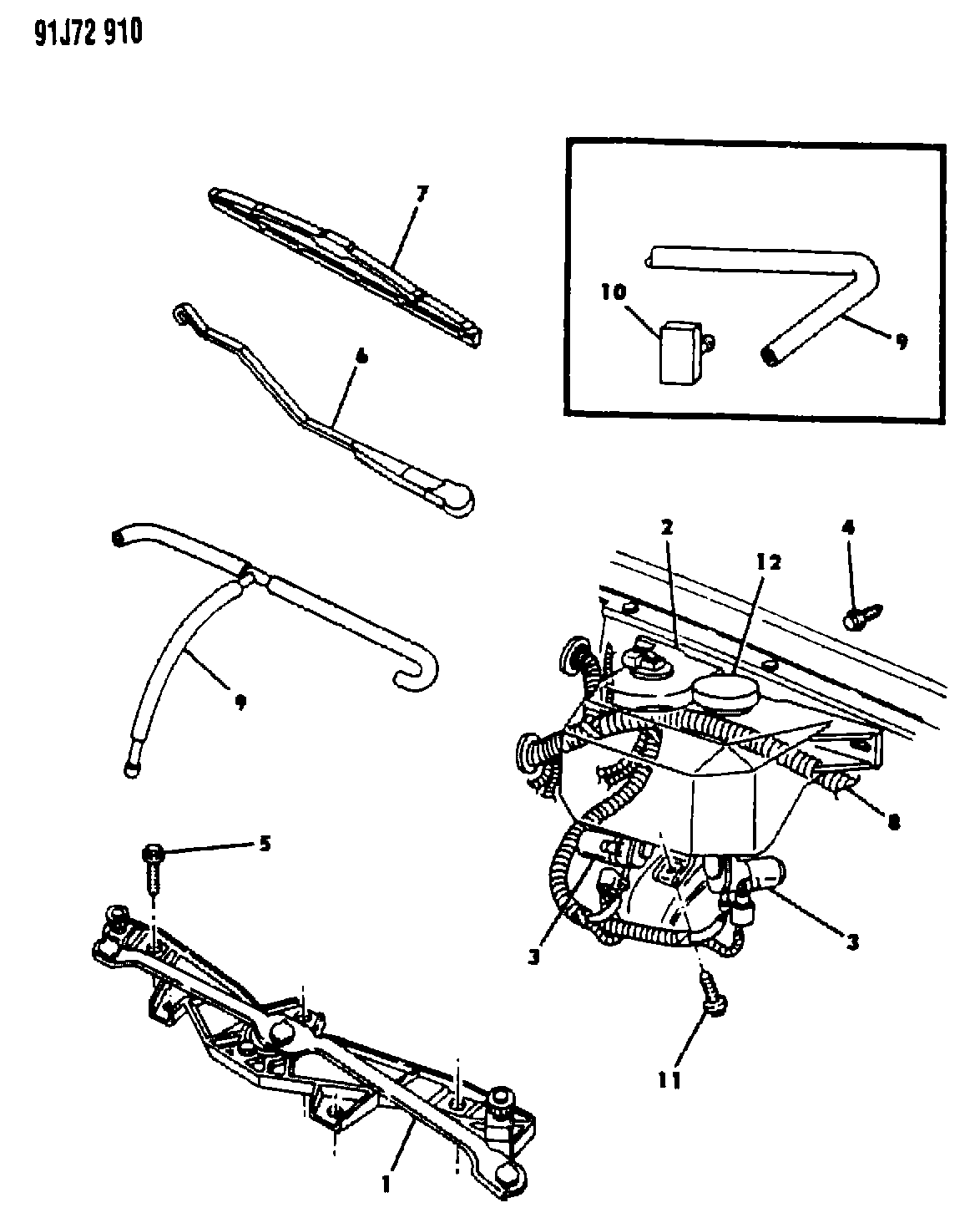 Chrysler 351 5996 - Windshield wiper and washer system, zj grand cherokee: 001 pcs. onlydrive.pro