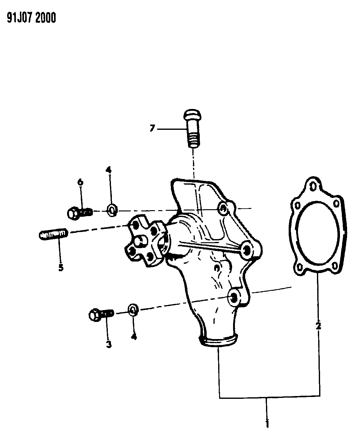 Chrysler 4626 054 - Water pump, wrangler, yj onlydrive.pro