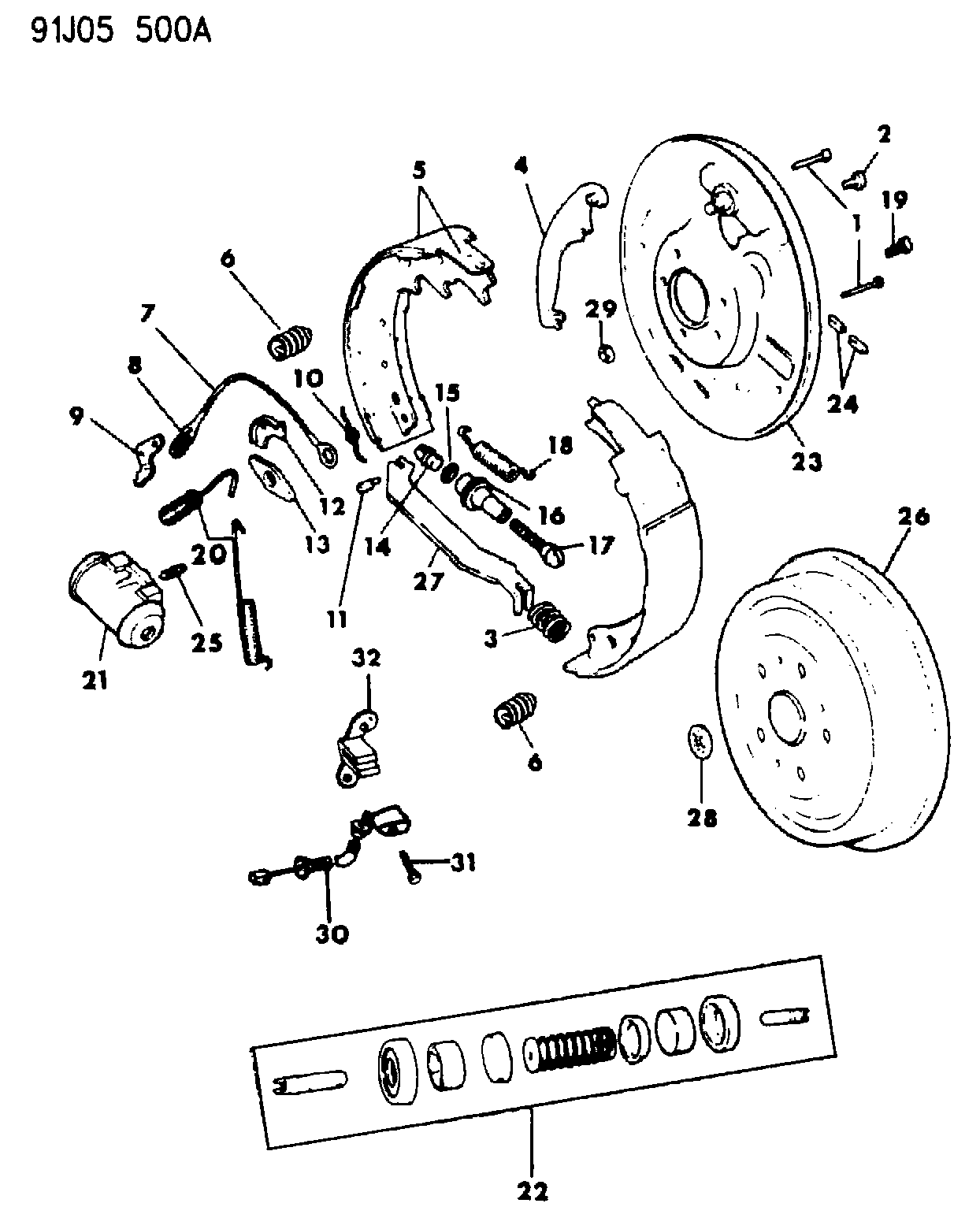 Chrysler 4423 606 - Brakes, rear, wrangler, yj: 001 pcs. onlydrive.pro