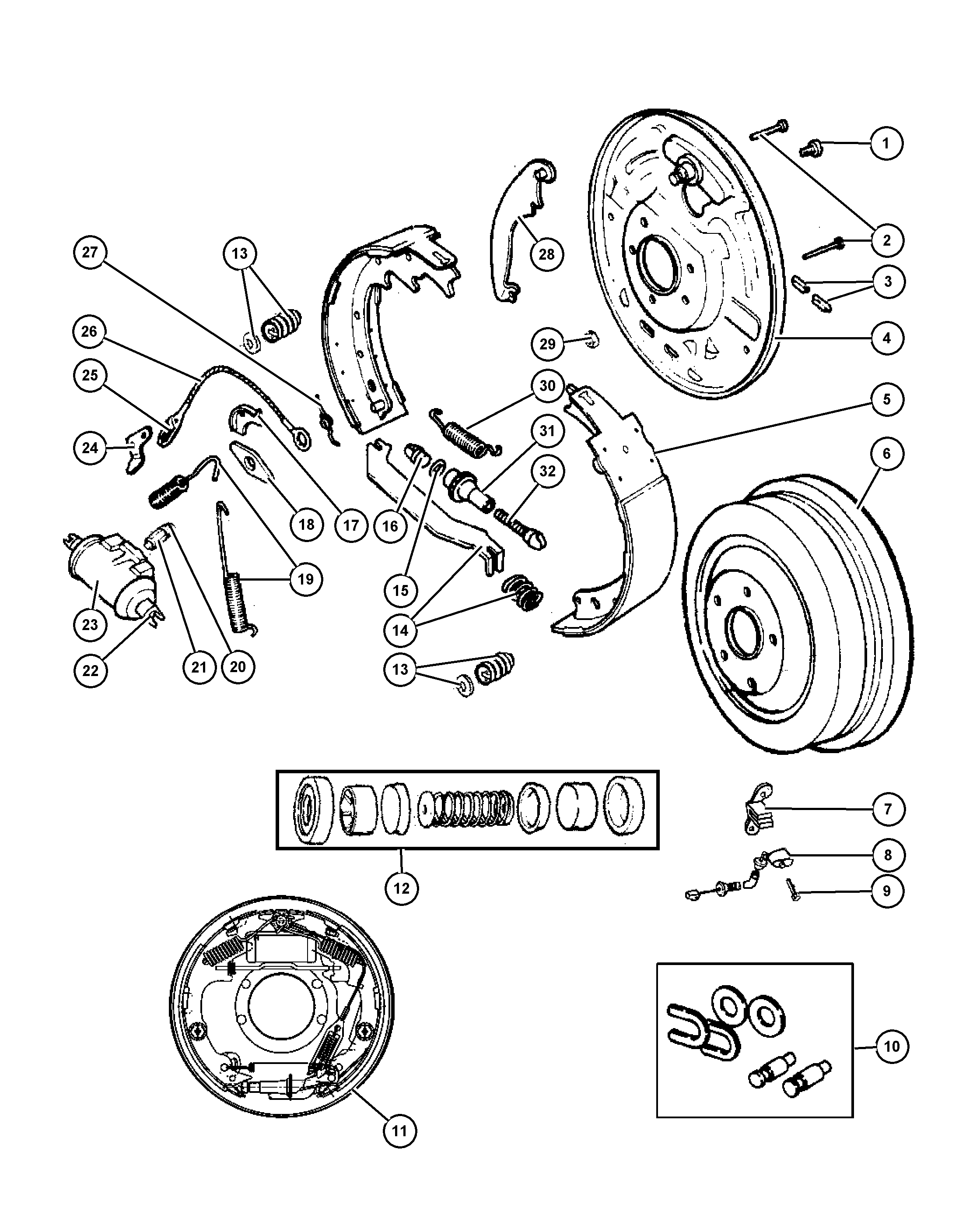 Chrysler 5019 536AA - Комплект тормозных колодок, барабанные onlydrive.pro