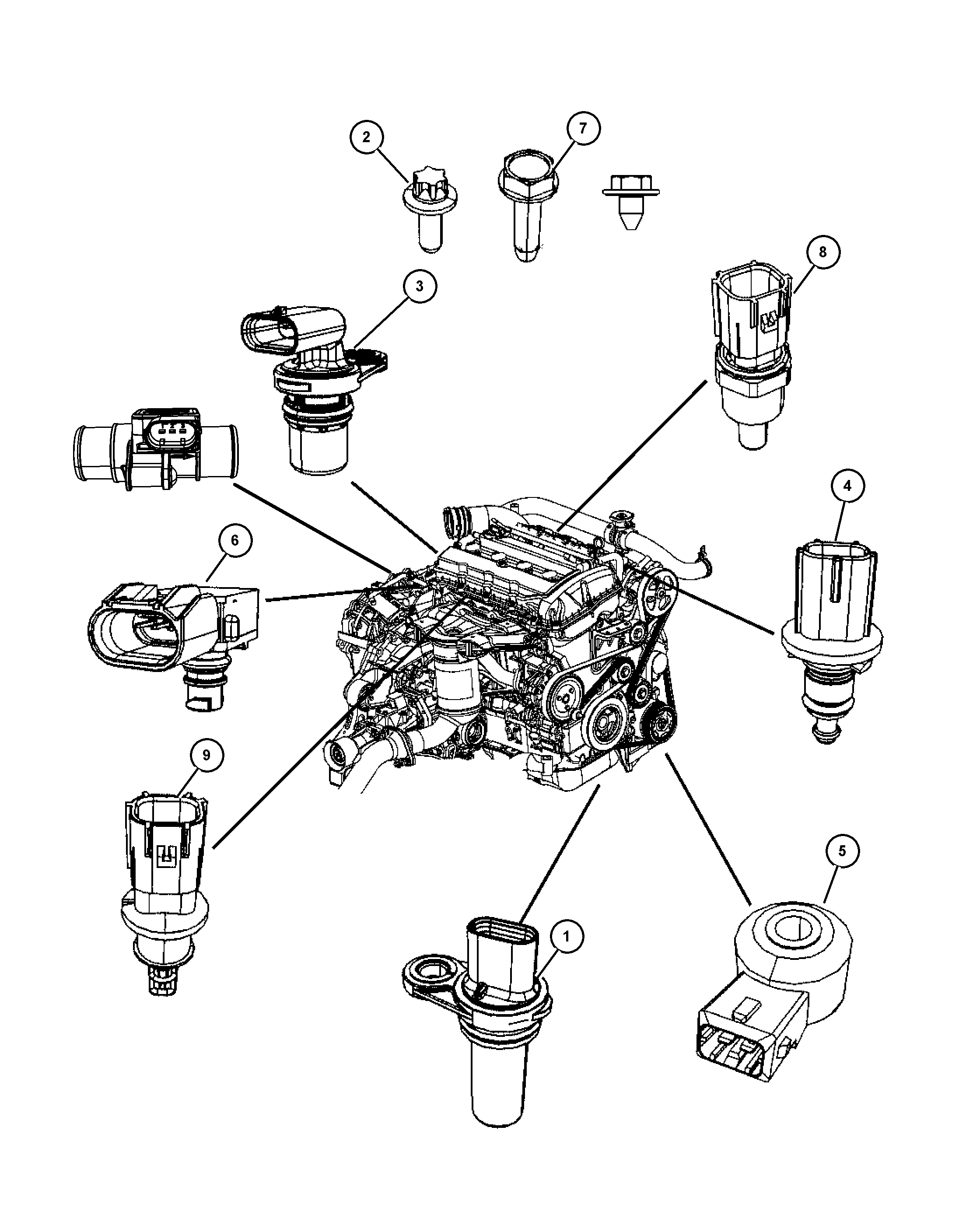 FIAT 5033 316AB - Sensors, engine 2.0l [ecn], [ect], 2.4l [ed3]: 1 pcs. onlydrive.pro