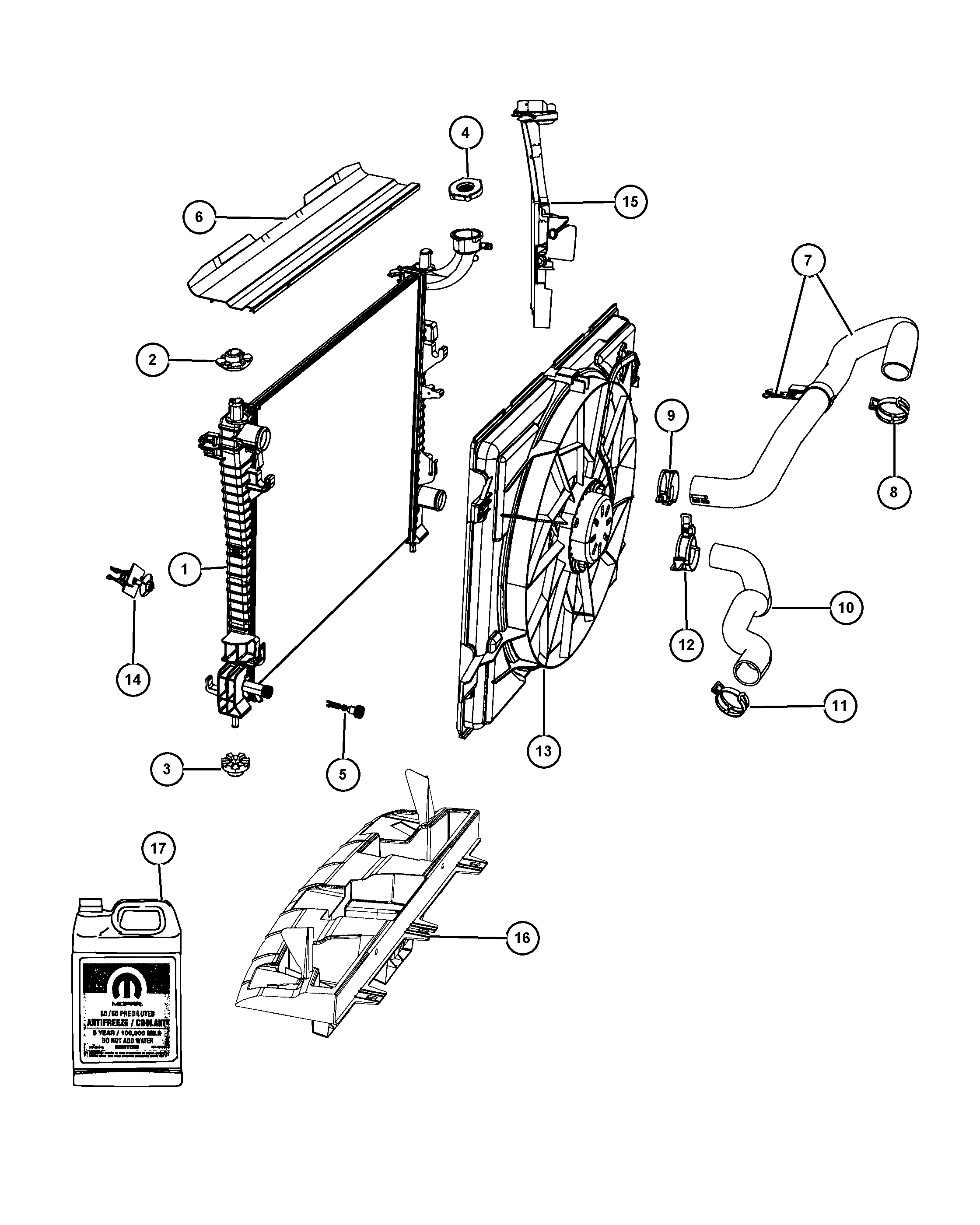 Chrysler 52028 974AA - Radiator and related parts 5.7l [ezh] 6.4l [esg]: 1 pcs. onlydrive.pro