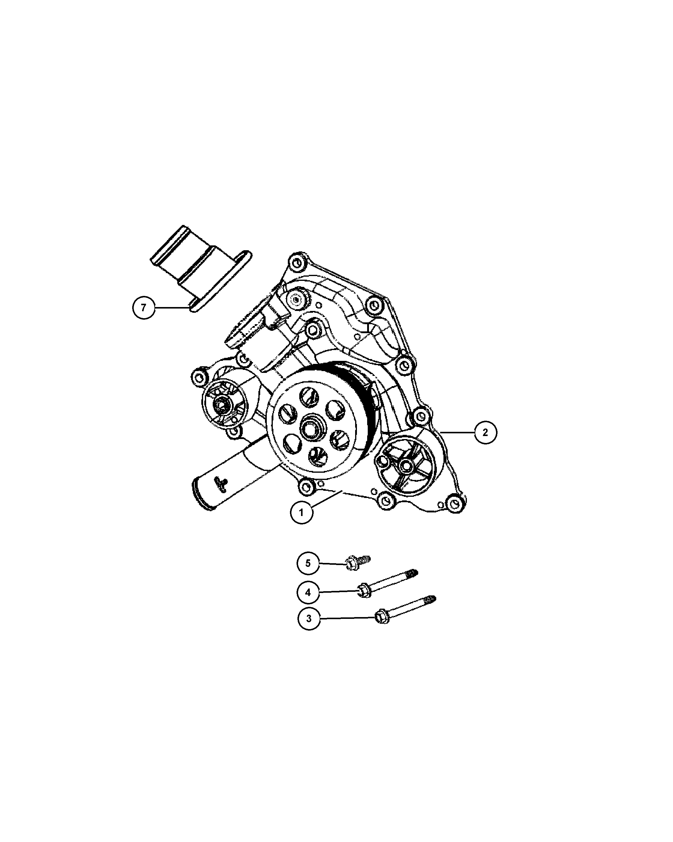 Chrysler 4792 838AA - Water pump and related parts 5.7l, 6.1l engine: 1 pcs. onlydrive.pro