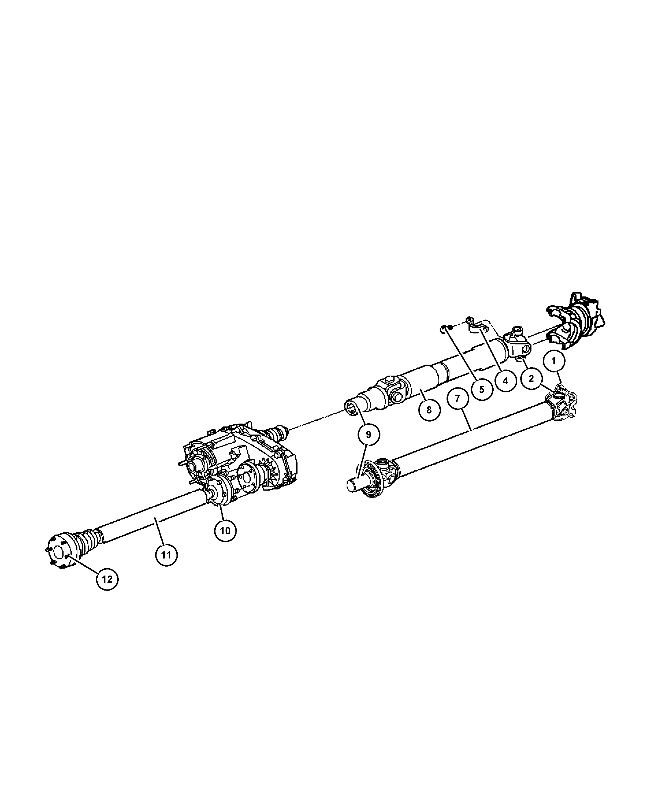 Chrysler 5015 694AA - Propeller shaft,4 wheel drive: 2 pcs. onlydrive.pro