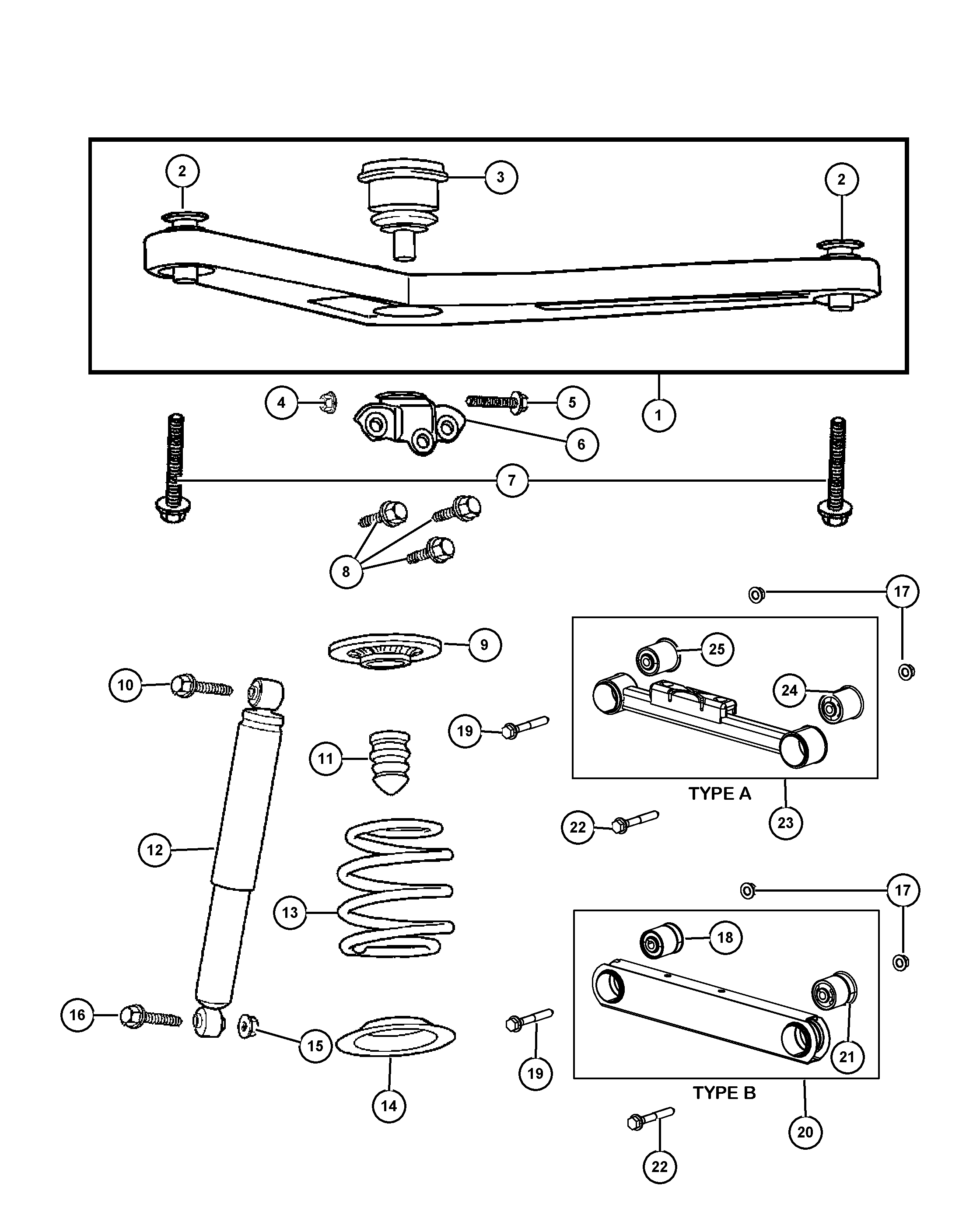 Chrysler 52088 673AD - Suspension, rear and shock: 2 pcs. onlydrive.pro