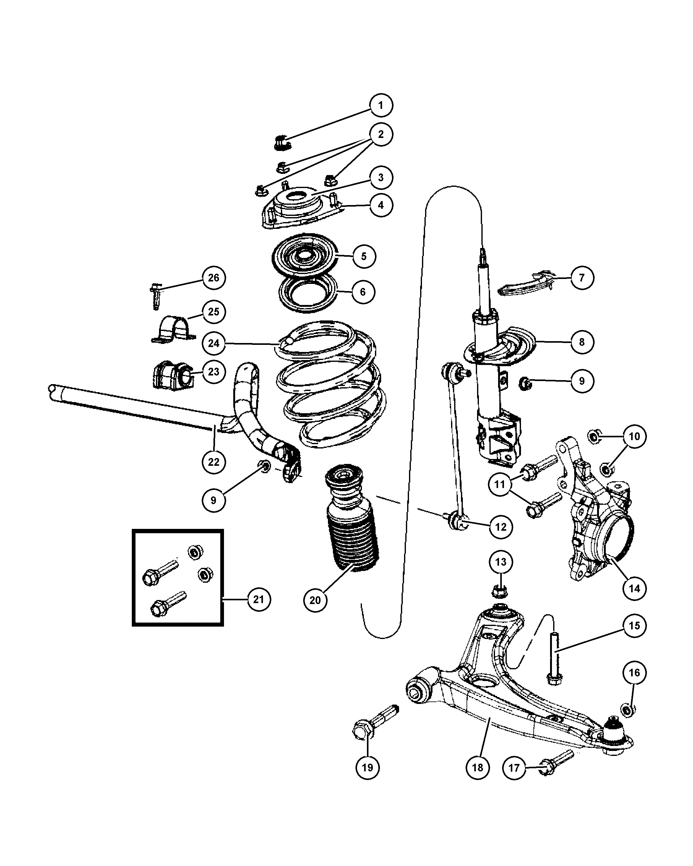 Chrysler 5174 185AB - Stiepnis / Atsaite, Stabilizators onlydrive.pro