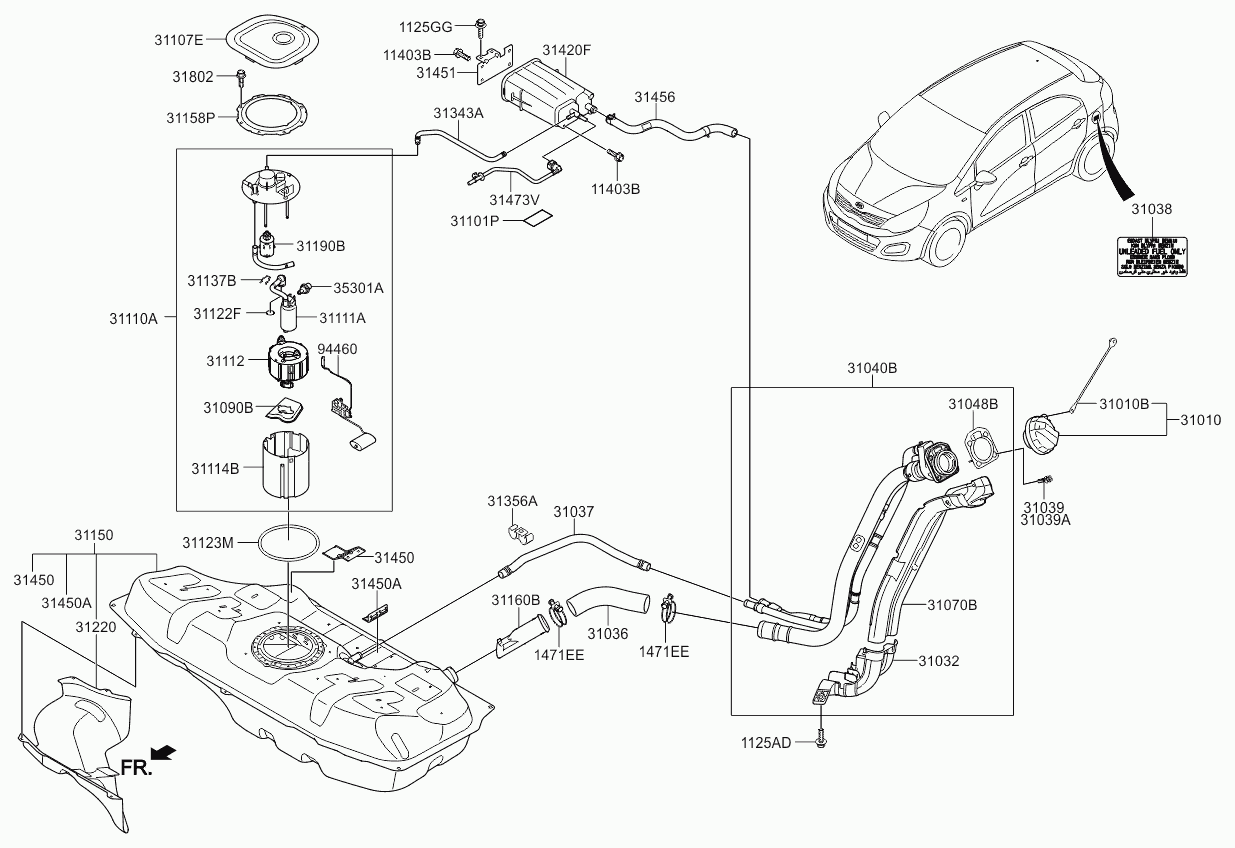 KIA 31111-1R000 - Fuel system: 1 pcs. onlydrive.pro